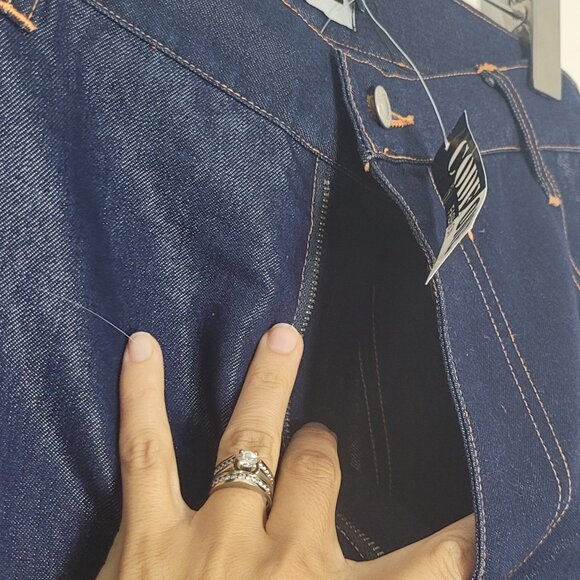 Code One NEW Women Navy Blue Cotton Blend High Rise Straight Leg Jean 15/16 NWT - Picture 6 of 17